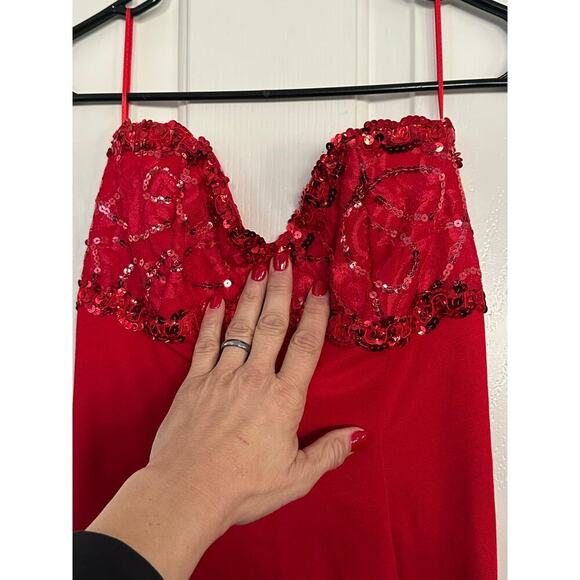 Vintage Jessica McClintock Gunne Sax red cocktail dress size 7 - Picture 3 of 10